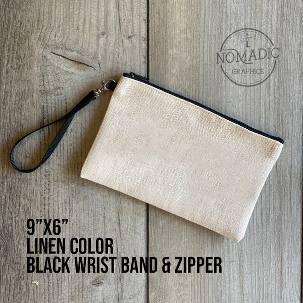 Linen Zipper Wristlet Bag - Your Design