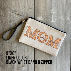 Linen Zipper Wristlet Bag - multiple designs