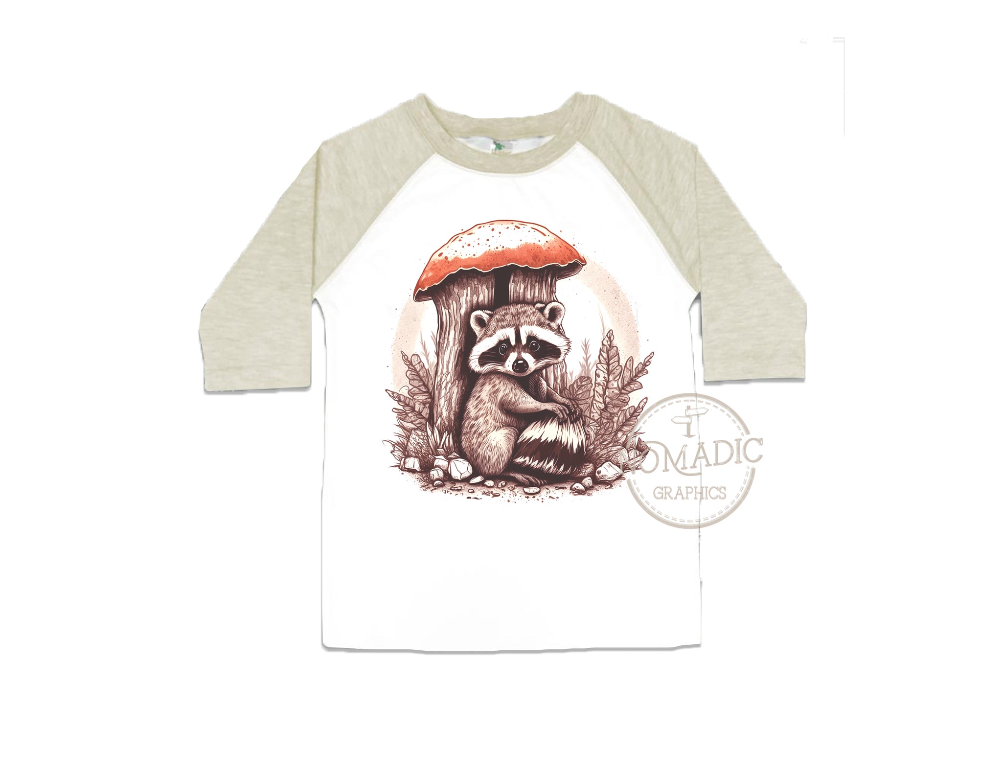Woodland Raccoon Inflant, Toddler & Youth Raglan